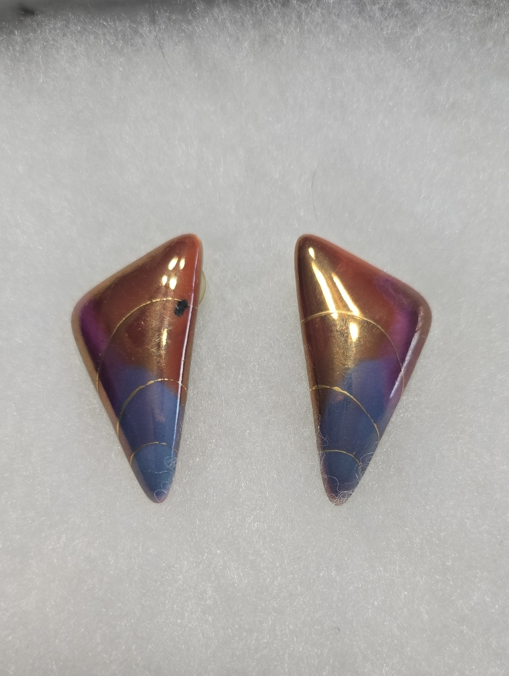 Handcrafted Multicolor Teardrop Earrings - Gold Accent